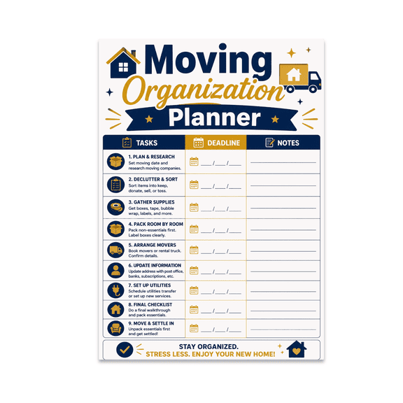 Moving Organization Planner - Homeowner - 13x19 Glossy Poster Print