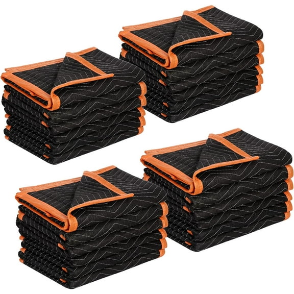 Moving Packing Blankets 72 x 40 inch (27 lb/dz Weight) Professional Quilted Shipping Furniture Pads Heavy Duty Padded Moving Blankets for Protecting Furniture (24)