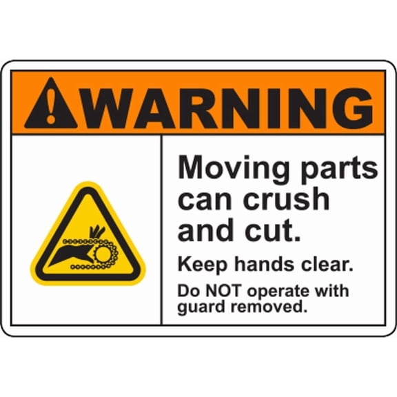 Moving Parts Can Crush and Cut Warning Sign Machine Safety Metal Sign Notice Danger Warning Caution for Outdoor & Indoor. 8 X 12 Inch