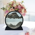 thumbnail image 1 of Moving Sand Art, 3D Hourglass Deep Sea Sandscape Round Glass Flowing Sand Frame Picture, 360° Rotatable Sand Art Liquid Motion Quicksand Painting Lamp, Kinetic Sand Office Desk Decor for Table, 1 of 4