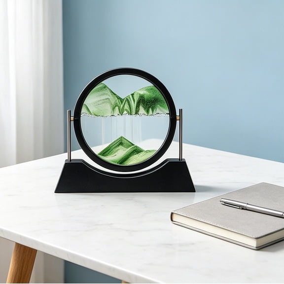 Moving Sand Art Picture Liquid Motion, 3D Quicksand Décor, Deep Sea Sandscapes with Display Flowing Sand Frame for Relaxing, Desktop Office Home Decoration