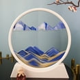thumbnail image 1 of Moving Sand Art Picture in Motion Round Glass 3D Deep Sea Landscape, Dynamic Sand Art Sandscapes, Sensory Relaxing Desktop Table Decor Desk Decor Art Desk (7inch), 1 of 5