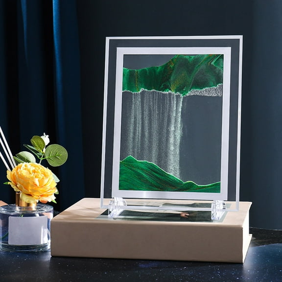 Moving Sand Art Picture Round Glass 3D 7inch Hourglass 3D Natural Flowing Sand Picture Moving Grit Hourglass 15ml