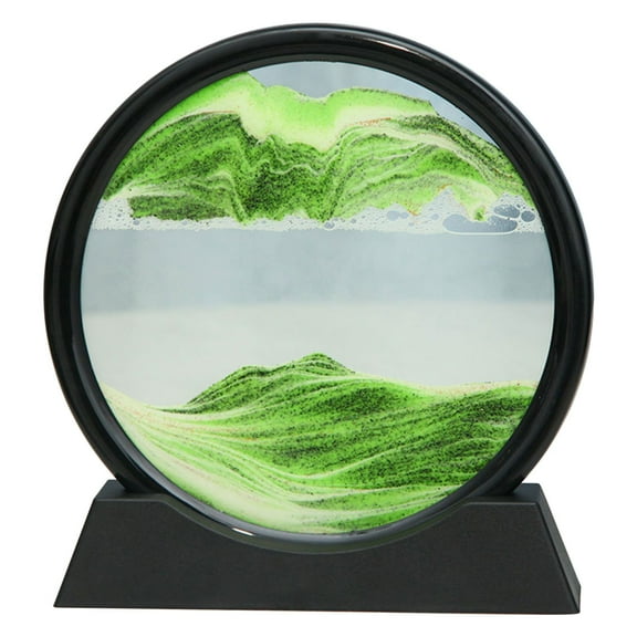 Moving Sand Art Picture Round Glass 3D Deep Sea Sandscape in Motion Display Flowing Sand Frame, Children's Large Desktop Art Toys, Home & Office Desktop Decorations