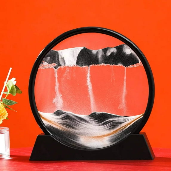 Moving Sand Art Picture Round Glass Deep Sea Sandscape Hourglass Quicksand Craft Flowing Sand Painting Office Home Decor Gift