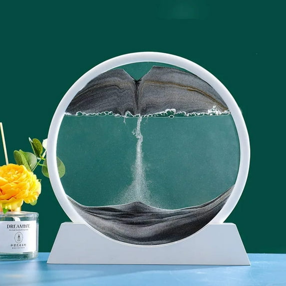 Moving Sand Art Picture Round Glass Deep Sea Sandscape Hourglass Quicksand Craft Flowing Sand Painting Office Home Decor Gift