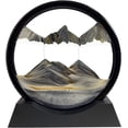thumbnail image 1 of Moving Sand Art Picture, Sand Art Liquid Motion 3D Deep Sea Sandscape for Desktop Home Office Work Ocean Decor(Black, 7"), 1 of 7