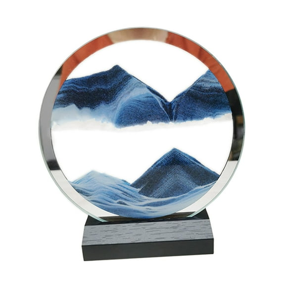 Moving Sands Art Picture Flowing Sand Dynamic Round Relaxing Toys Blue