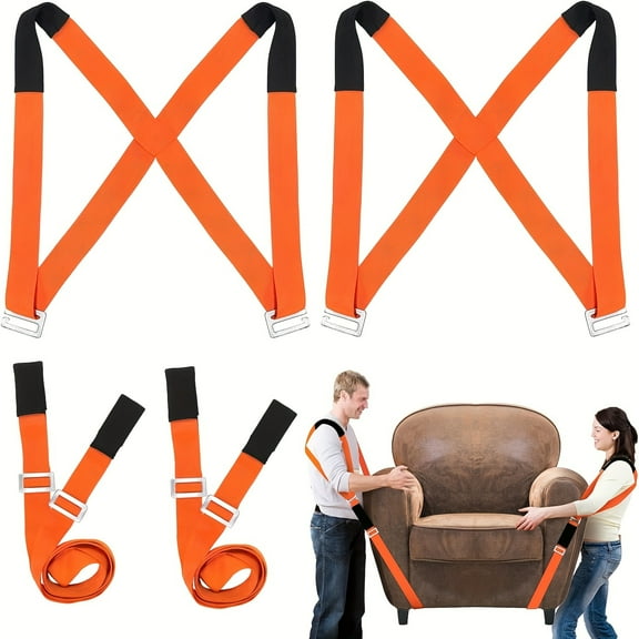Moving Straps for Two Movers - Safely Lift, Carry & Secure Heavy, Bulky Items Like Pros - Efficient Moving Tools