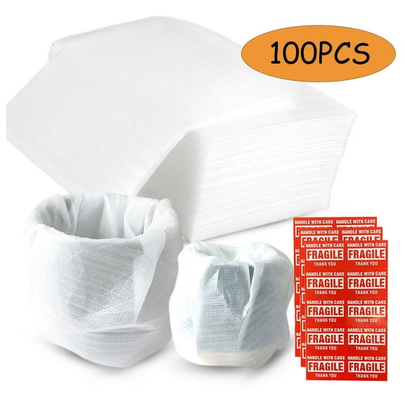 Moving Supplies 100 Pcs Packing Foam Sheets Packing Supplie 100 Pcs Fragile Labels Packing Wrap Paper Material 12"x12"