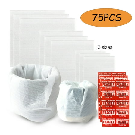 Moving Supplies 75 Pcs Packing Foam Sheets Packing Supplie 60 Pcs Fragile Labels Packing Wrap Paper Material 3 Size