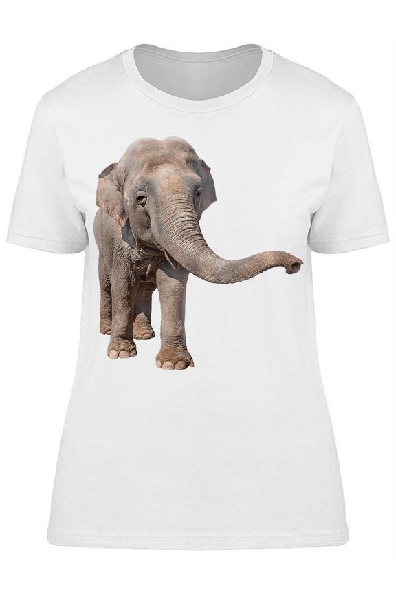 Moving Trunk Elephant Frontview T-Shirt Women -Image by Shutterstock, Female x-Large