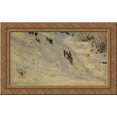 thumbnail image 1 of Moving columns of M.D. Skobelev through the Balkans 24x16 Gold Ornate Wood Framed Canvas Art by Vasily Vereshchagin, 1 of 2