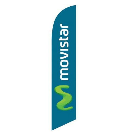 Movistar Advertising Feather Flag Banner Swooper Sign, Replacement Flag Only