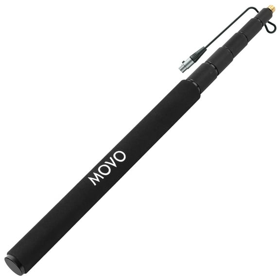 Movo CMP-17C Professional 9.8' Aluminum Boom Pole for Shotgun Microphones with Internal XLR Cable Compatible with Rode NTG Series, Sennheiser MKE600, Audio-Technica AT875R & More