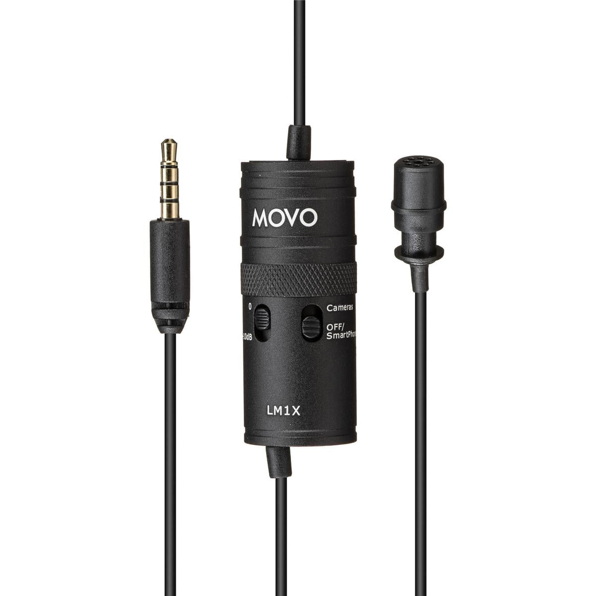 Movo Photo LM1X Clip-On Omnidirectional Lavalier Microphone with Audio Level Attenuation