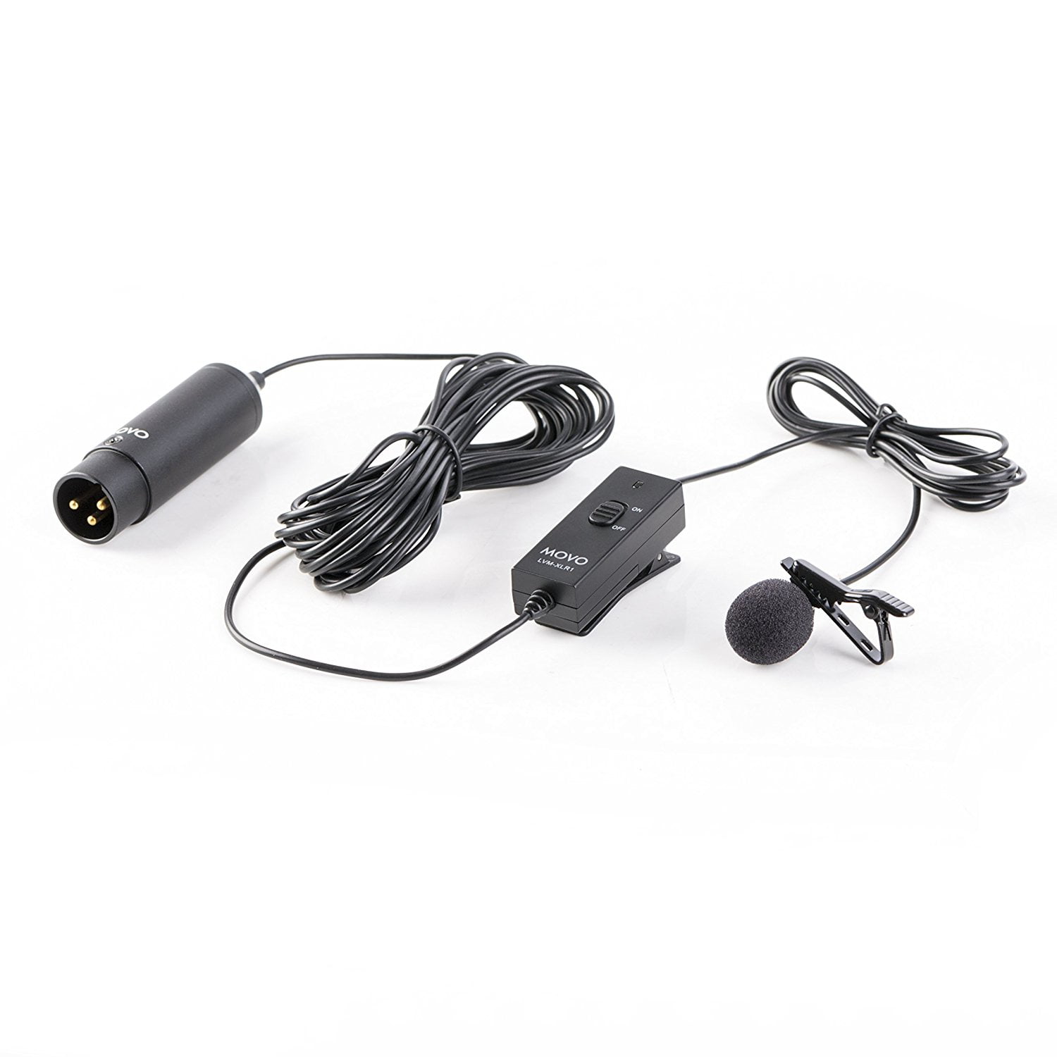 Movo LVM-XLR1 Self-Powered XLR Omnidirectional Lavalier Microphone for Mixers, Recorders, Camcorders & More