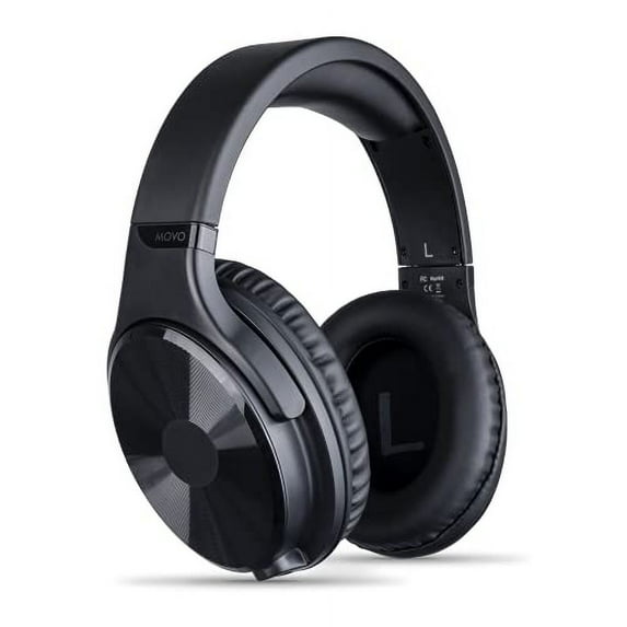 Movo MH-100 Hi-Fi Studio Headphones with Microphone - Wired Over Ear Headphones for Gaming and Music with 3.5mm and 6.35mm Input - Comfortable Headphones with Mic - Perfect Podcast Headphone