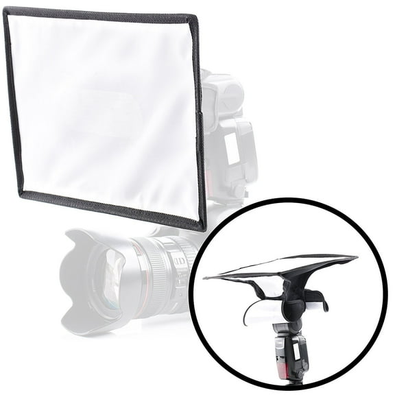 Movo MP-LB5 8x12" Speedlight Fabric Flash Softbox Diffuser with Roll-Up Windows for Fill Light/Bounce Control - Universal Design Fits Most Flashes