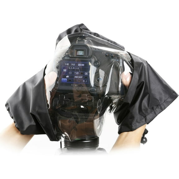 Movo Photo CRC01 Waterproof Nylon Rain Cover with Enclosed Hand Sleeves for DSLR Cameras