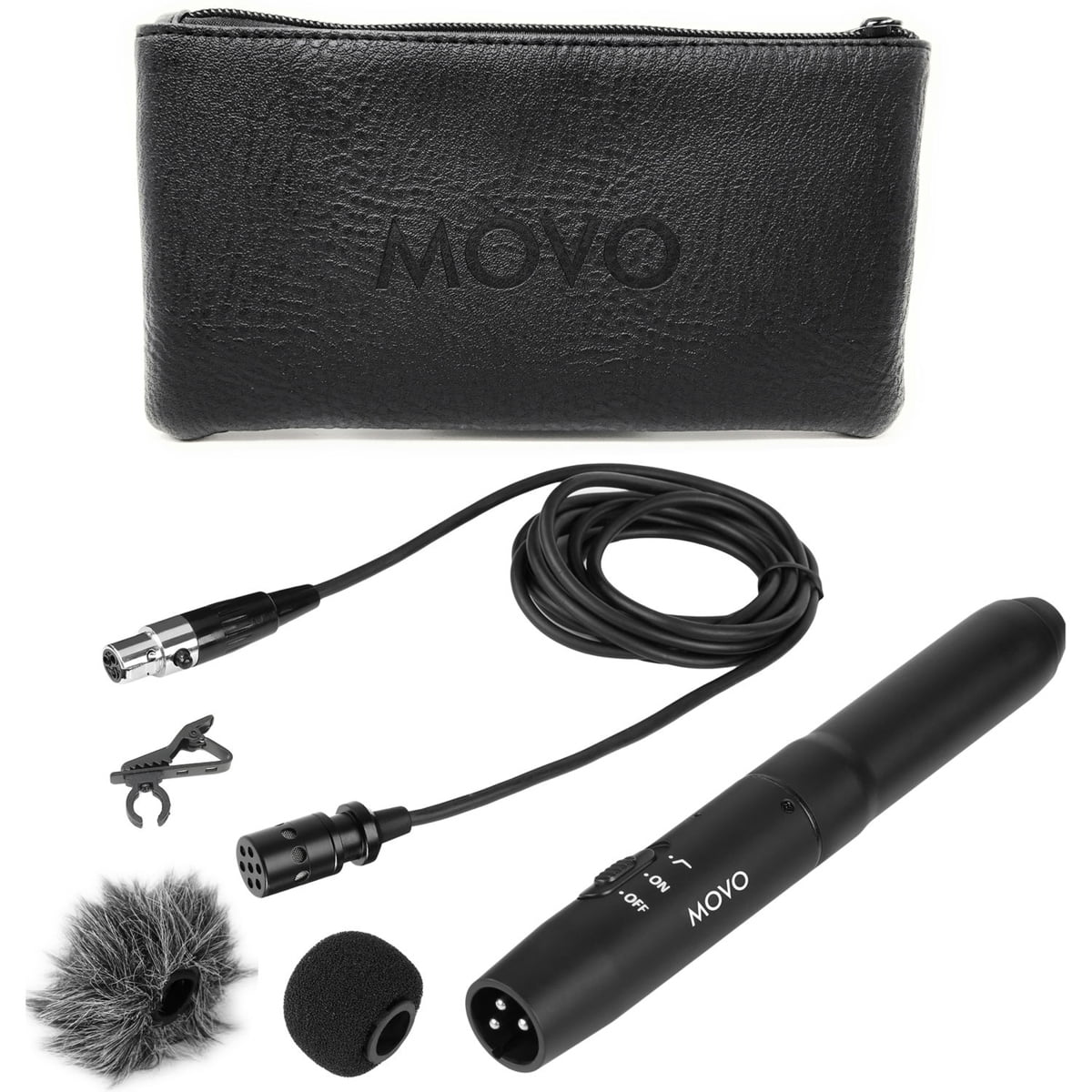 Movo Photo LV11OD XLR Omnidirectional Condenser Lavalier Microphone with Phantom Power Supply