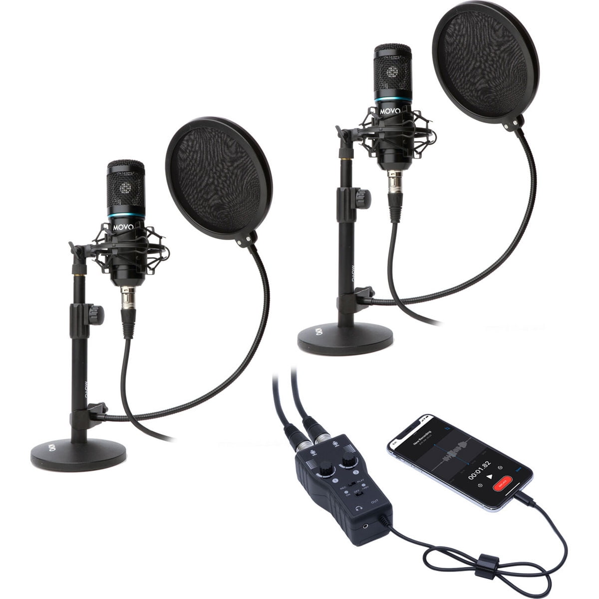 Movo Photo MPB-DI Smartphone Podcast Recording Kit for iOS Devices