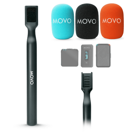 Movo WMX-HM Wireless Interview Microphone Adapter for Rode GO, DJI Mic and more