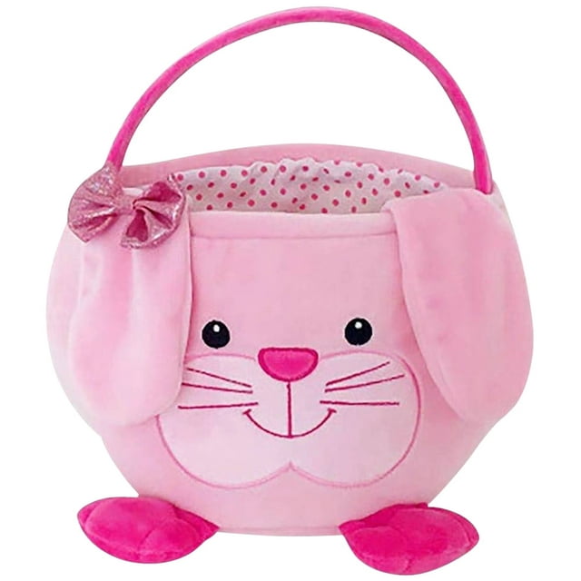 Movsou Easter Bunny Basket, Suitable for Girls and Boys Easter Party Gift Pink