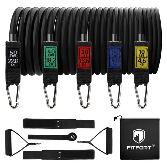 Resistance Exercise Bands Workout up to 150 Lb., Indoor and Outdoor with Door Anchor and Handles for Strength, Slim, Yoga, Home Gym Equipment for Men and Women