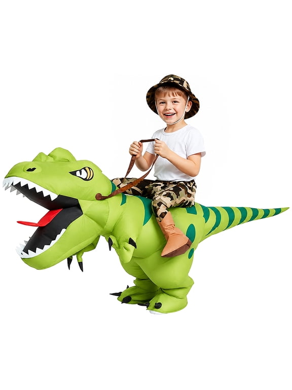 Kids Inflatable Dinosaur Costume Blow up Funny Halloween Cosplay for Boys Girls, Medium