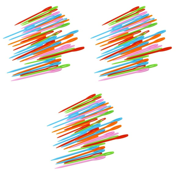 Movtotop 120pcs Large Eye Plastic Sewing Needles Weaving Tools for Kids Craft and Needle Projects 7cm and 9cm (Mixed Color)