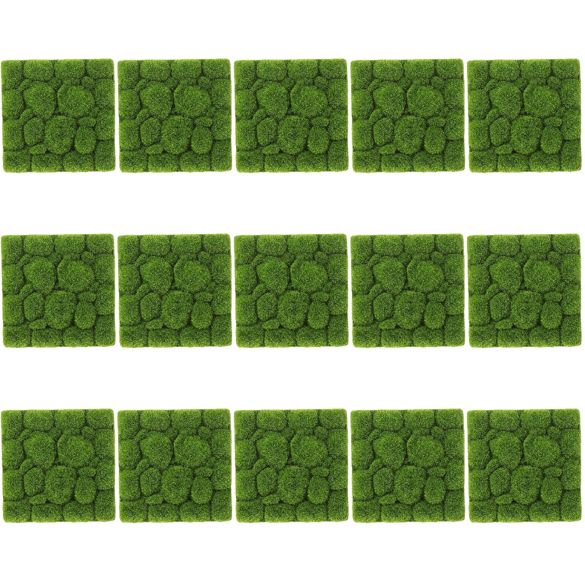Movtotop 15pcs Simulation Moss Foams Board Green Plants Wall Decoration Diy Wall Background 30*30cm