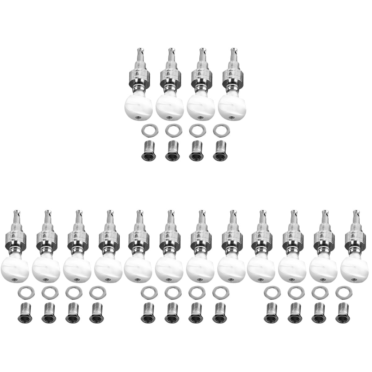 Movtotop 16pcs Banjo Machine Heads Tuning Pegs Tuners Keys with 4 Bushings for Banjo