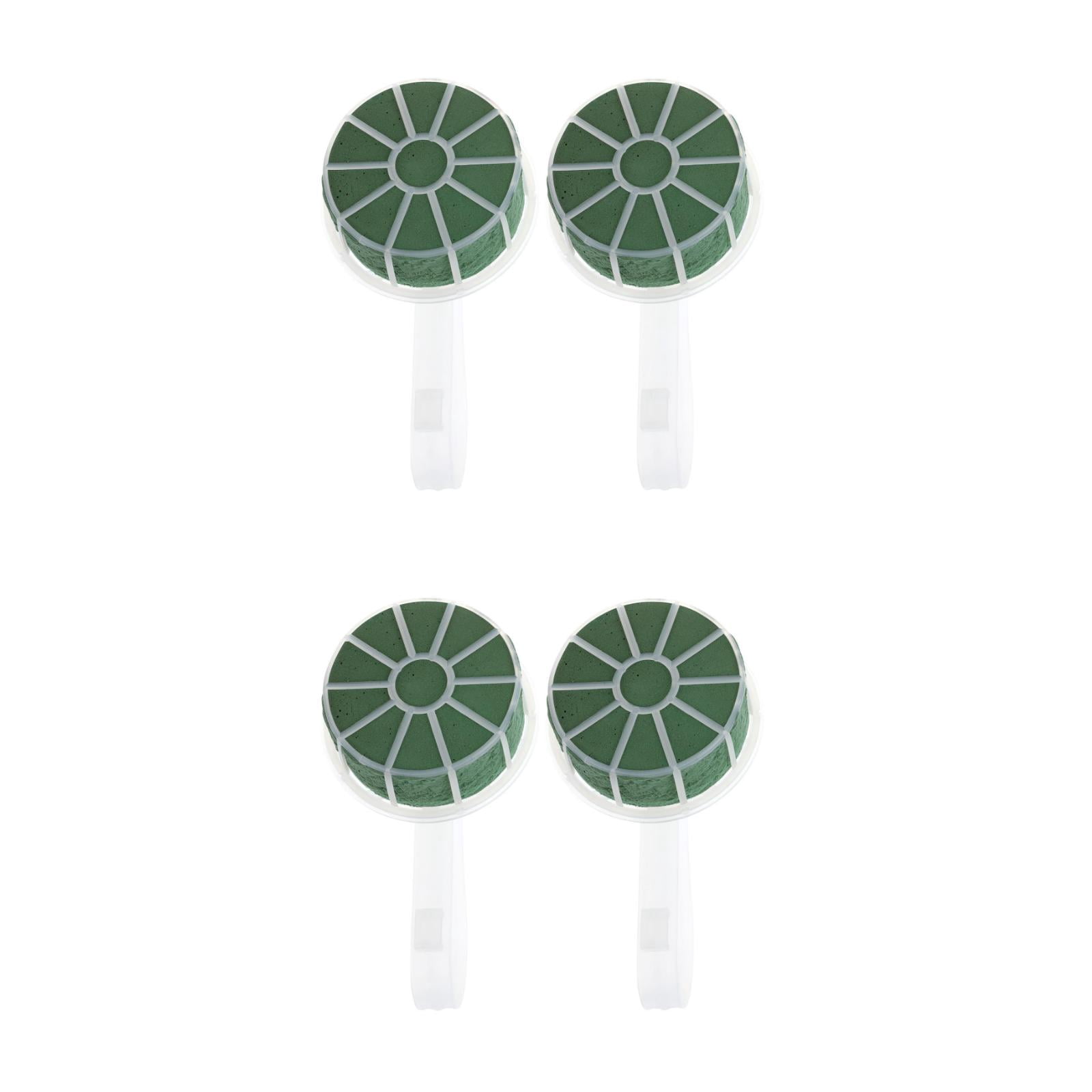 Amosfun Plastic Bridal Bouquet Holder Green Wedding Floral Handle for Pet Use 4Pcs