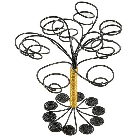 Amosfun Chic Black Air Plant Stand Decorative Iron Holder for Office Desk and Balcony