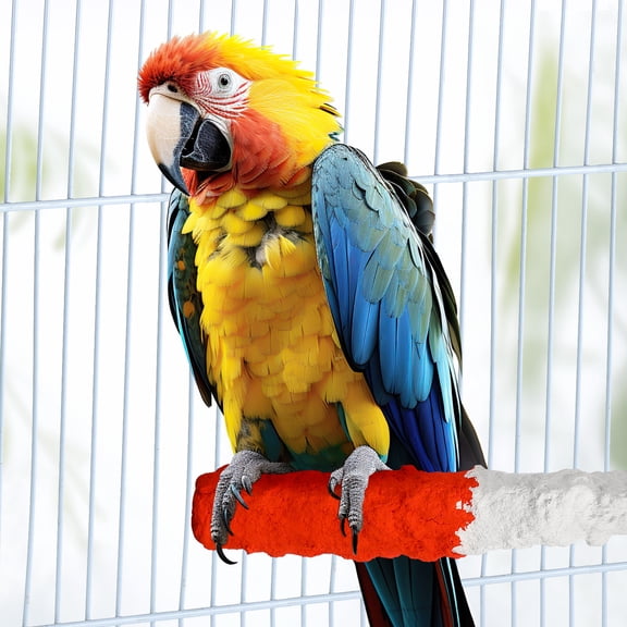 Amosfun 2pcs Chewing Bird Cage Perch Stick Metal Red