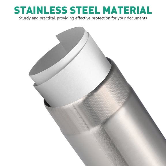 Amosfun Stainless Steel Diploma Tube in for Secure Household Certificate Storage and Organization