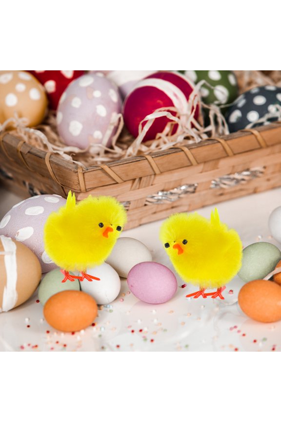 Amosfun Yellow Chick Ornaments 36Pcs Eye-Catching Decor with Fine Workmanship