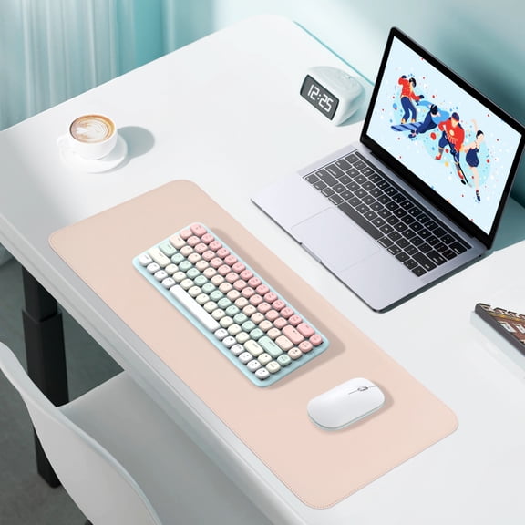 Amosfun Desk Pad for Desktop Soft Mouse Mat Beige Large Non Slip Surface