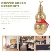 Amosfun Golden Copper Gourd Sculpture Decorative Art for Home and Office Desk, Elegant Desktop Ornament Enhancing Ambiance