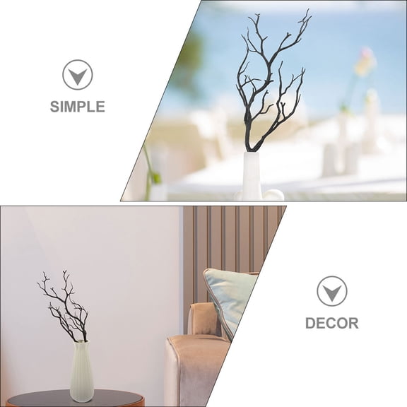 Amosfun 6-Pack Black Plastic Decorative Branches for Vase Filling, Home and Garden Decoration