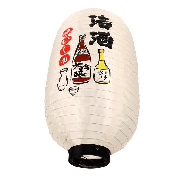 Amosfun Elegant Beige Silk Lantern Japanese Hanging Lamp for Cultural Theme Decor