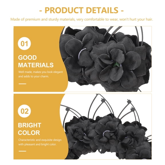 Amosfun Comfortable Sturdy Black Hairband Decorative Headwear Perfect for Party and Festival Use