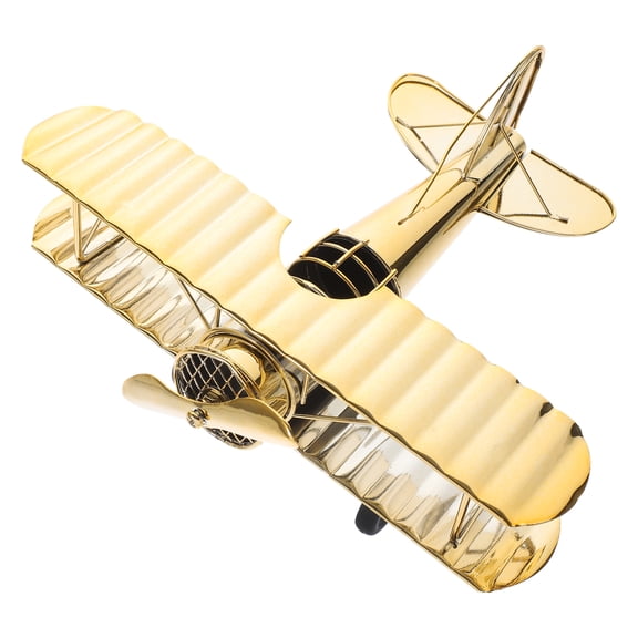 Amosfun Vintage Golden Metal Airplane Model Unique Home Decor Reliable