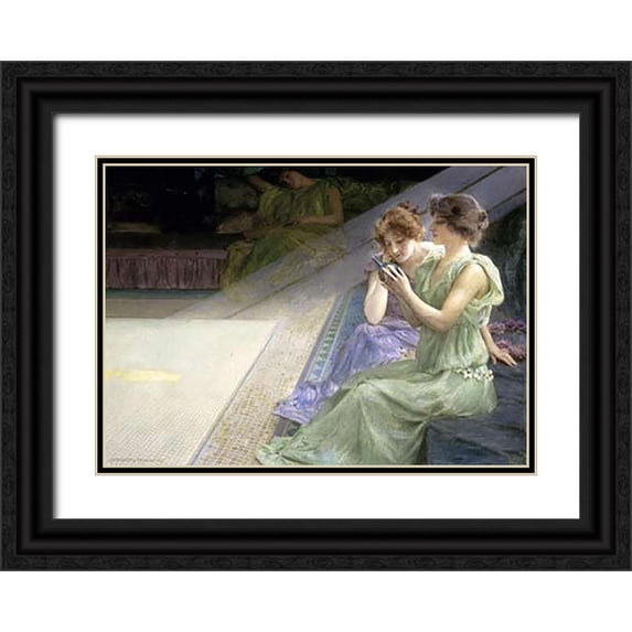 Mowbray, Henry Siddons 24x18 Black Ornate Wood Framed with Double Matting Museum Art Print Titled - Iridescence