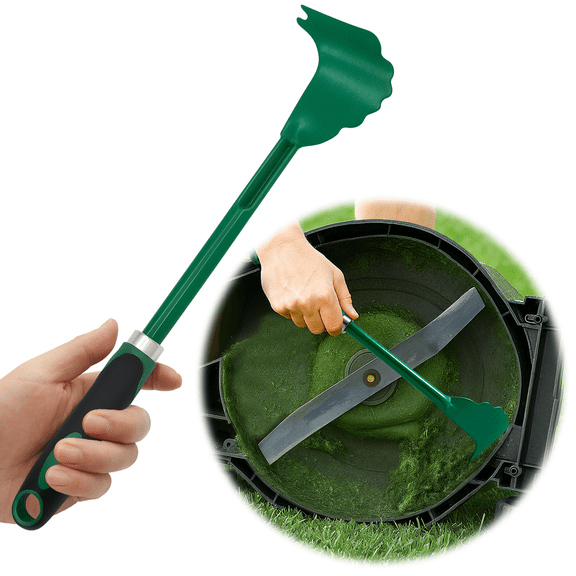 Mower Deck Scraper with Ergonomic Long Handle Heavy-Duty Lawn Mower Deck Cleaning Tool for Efficient Maintenance, Green