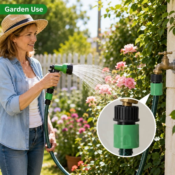 Mower Deck Wash Hose Adapter 1 Inch Quick Disconnect Fitting, Brass Garden Hose Connector, 4-Piece Water Nozzle Adapter Set for Lawn Mower