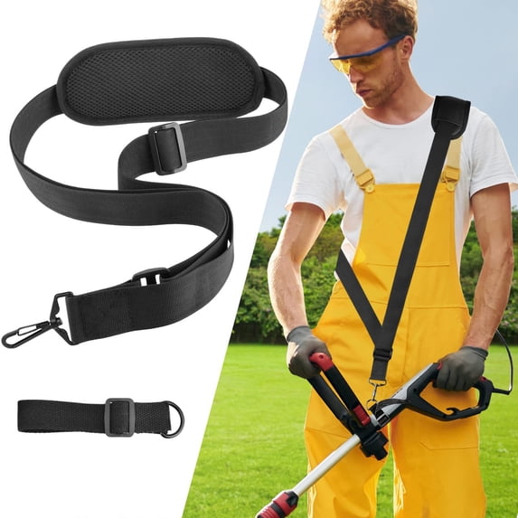 Mower Shoulder Strap with Padded Nylon Harness for Weed Eaters, String Trimmers, and Leaf Blowers – Adjustable, Heavy-Duty Support to Reduce Fatigue and Improve Comfort