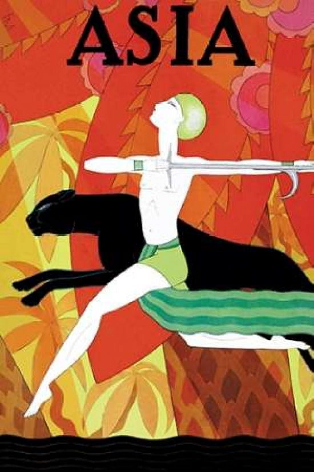 Mowgli and the Black Panther with Title 1926 Canvas Art - Frank McIntosh (24 x 36)