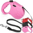 thumbnail image 1 of Mowis Retractable Dog Leash, 16ft Dog Walking Leash for Small Dogs up to 77lbs, Non-Slip Handle - Pink, 1 of 7